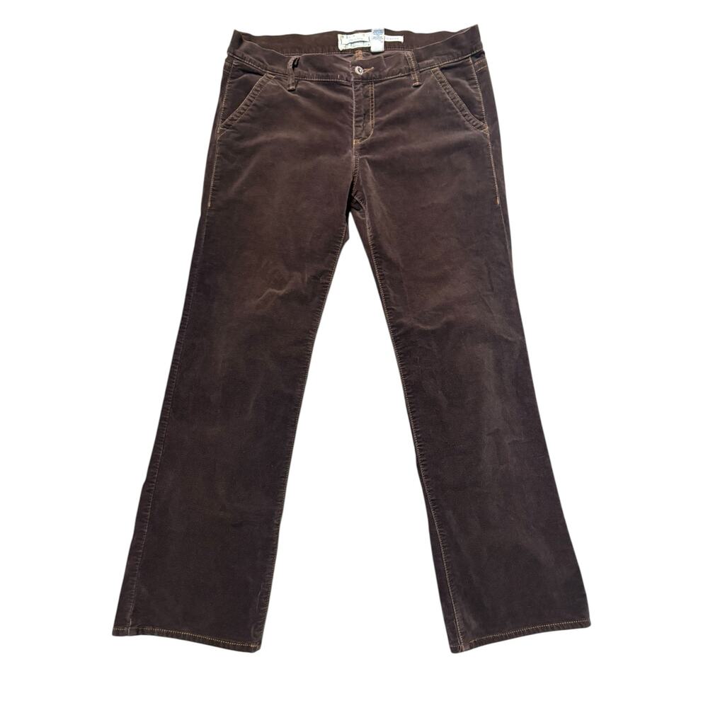 VTG‎ Y2K Chocolate Brown Corduroy Velvet Low Rise Pants 10 Stretch Boot Cut